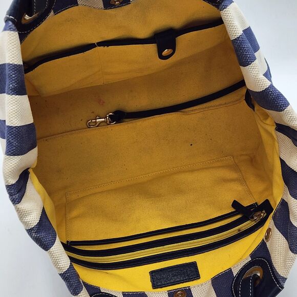 Dooney & Bourke Vintage Striped Canvas Tote Bag HTF - Picture 6 of 15